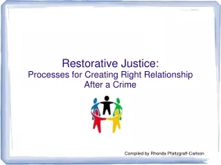 Restorative Justice:  Processes for Creating Right Relationship  After a Crime