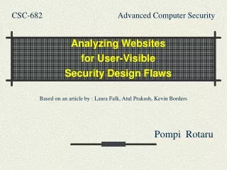 CSC-682                                     Advanced Computer Security