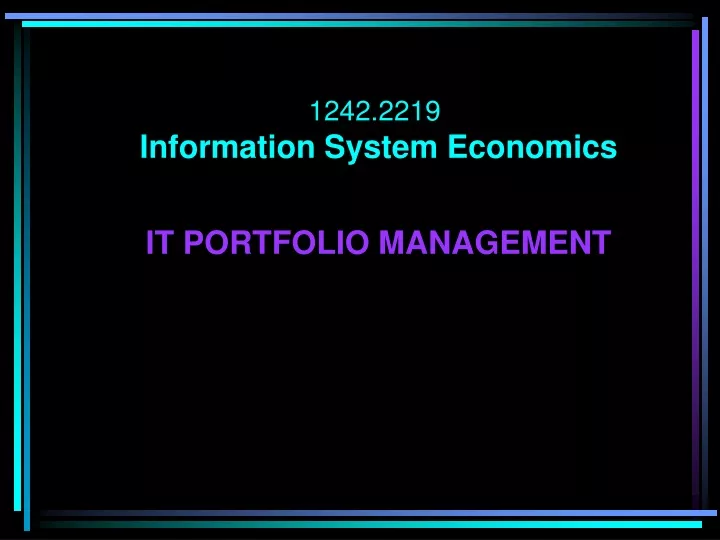 1242 2219 information system economic