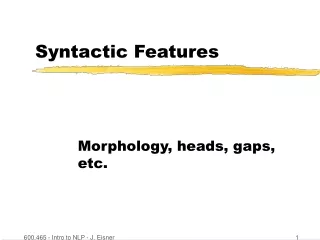 Syntactic Features