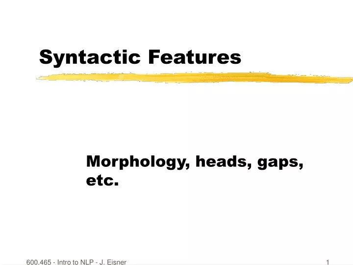 syntactic features