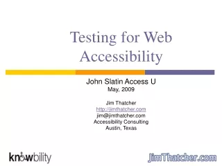 Testing for Web Accessibility
