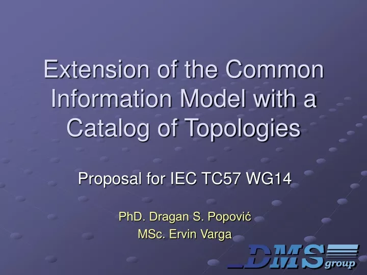 extension of the common information model with a catalog of topologies