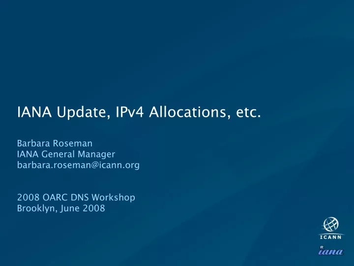 iana update ipv4 allocations etc