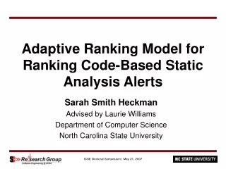 Adaptive Ranking Model for Ranking Code-Based Static Analysis Alerts