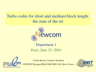 Turbo codes for short and medium block length: the state of the art