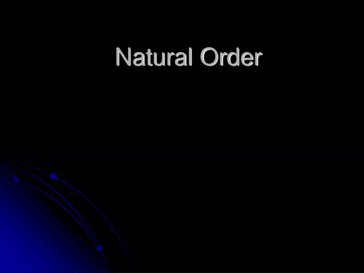 natural order