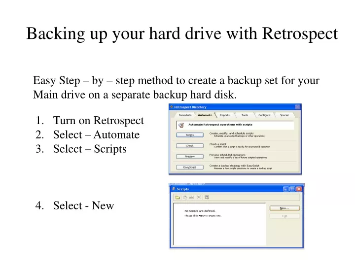 backing up your hard drive with retrospect
