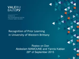 Recognition of Prior Learning in University of Western Brittany