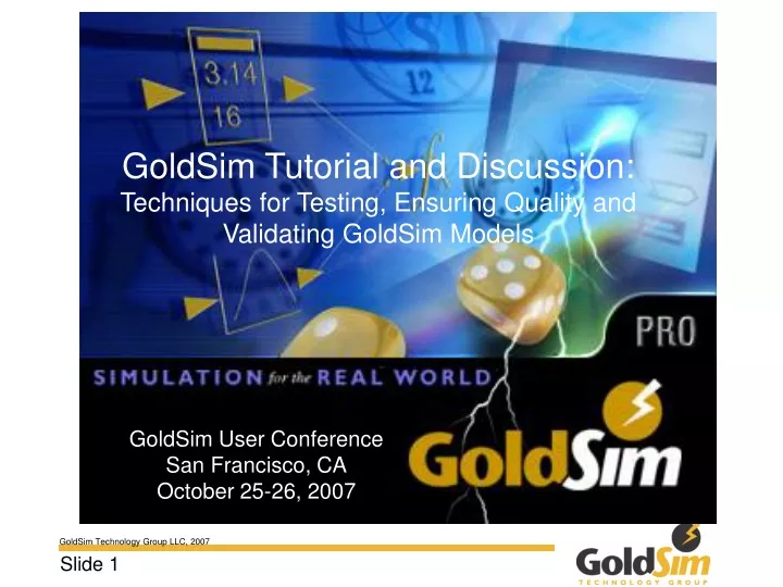 goldsim tutorial and discussion techniques
