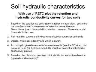 Soil hydraulic characteristics