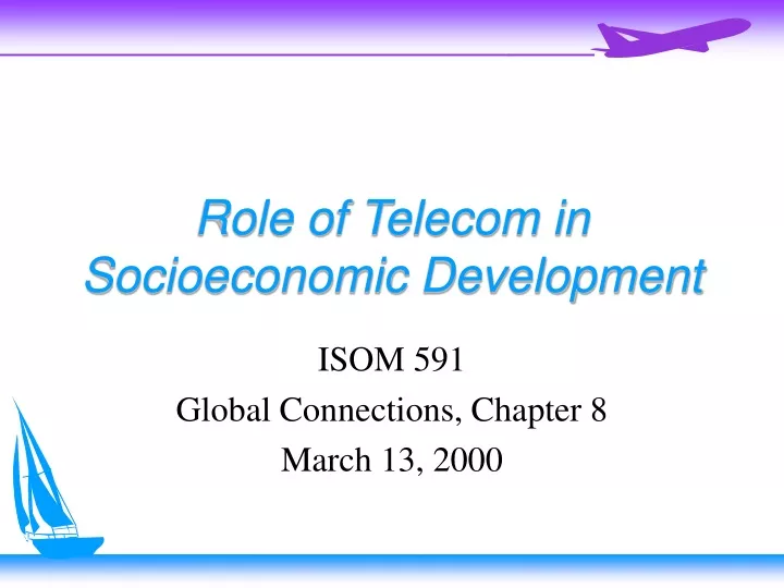 role of telecom in socioeconomic development