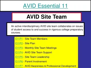 AVID Essential 11