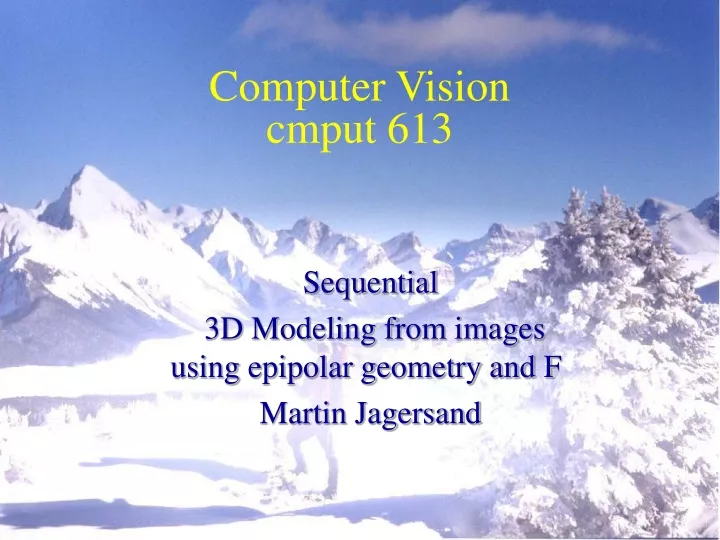 computer vision cmput 613