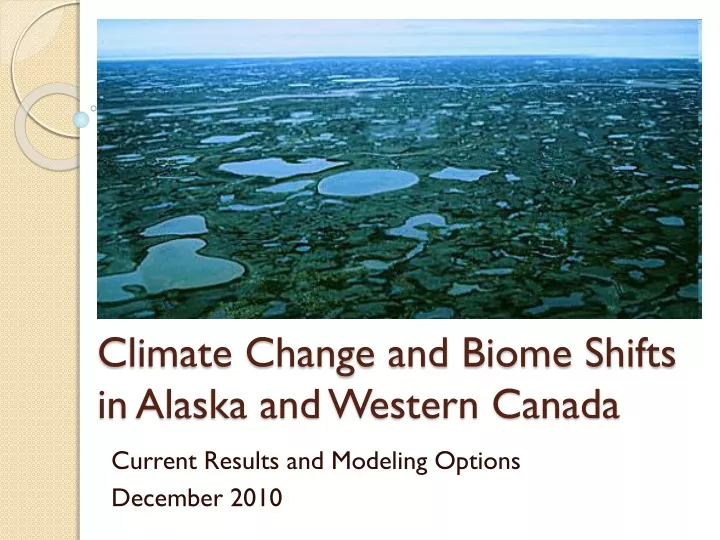 climate change and biome shifts in alaska and western canada