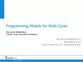 Programming Models for Multi-Cores