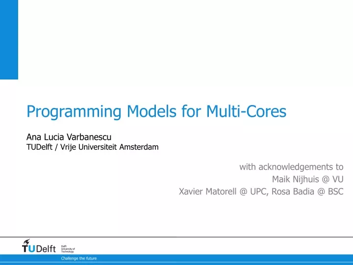 programming models for multi cores