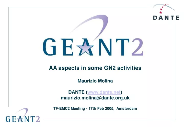 aa aspects in some gn2 activities maurizio molina