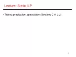 Lecture: Static ILP - slide 1