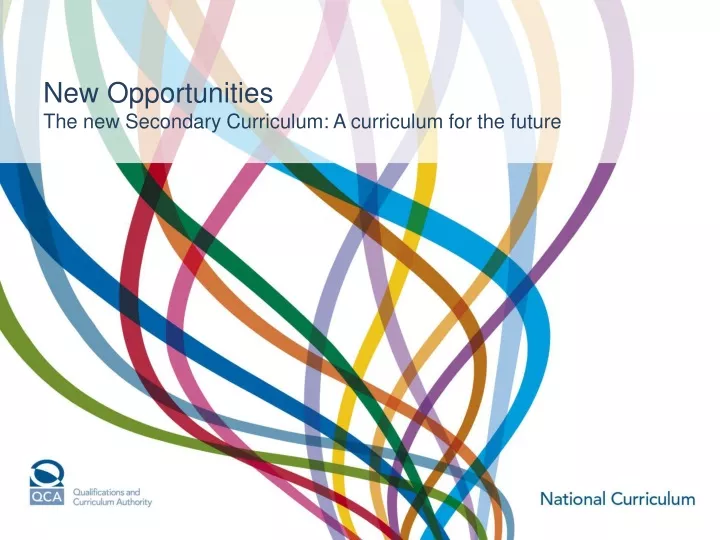 new opportunities the new secondary curriculum a curriculum for the future