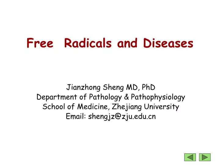 free radicals and diseases