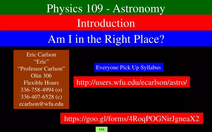 physics 109 astronomy