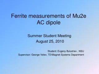 Ferrite measurements of Mu2e AC dipole