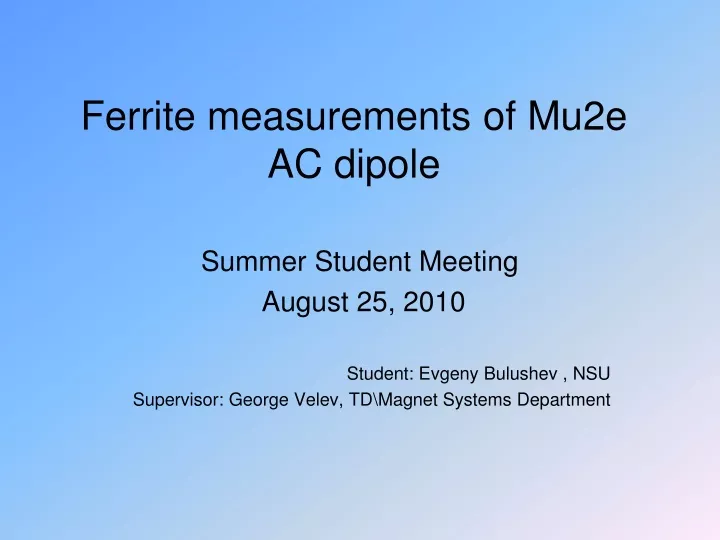 ferrite measurements of mu2e ac dipole