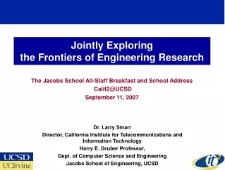 Jointly Exploring  the Frontiers of Engineering Research