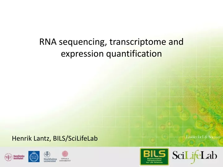 rna sequencing transcriptome and expression quantification