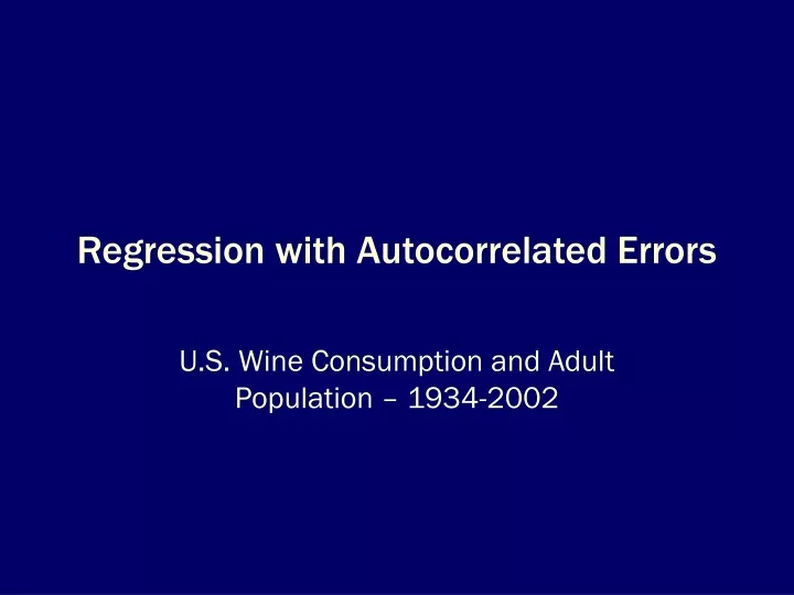 regression with autocorrelated errors