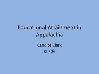 Educational Attainment in Appalachia