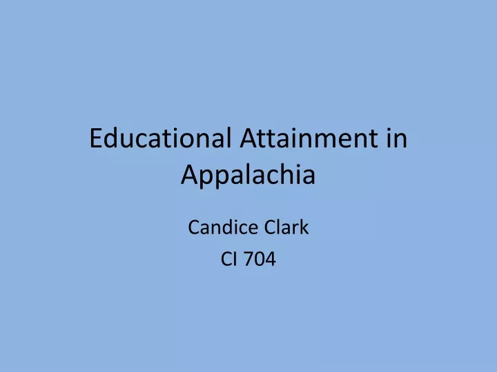educational attainment in appalachia