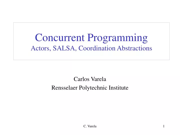 concurrent programming actors salsa coordination abstractions
