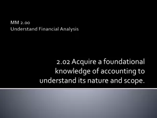 MM 2.00 Understand Financial Analysis