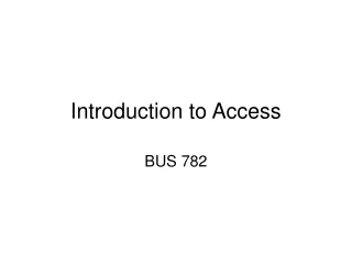 Introduction to Access