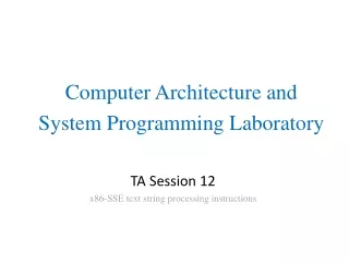 TA Session  12 x86-SSE text string processing instructions