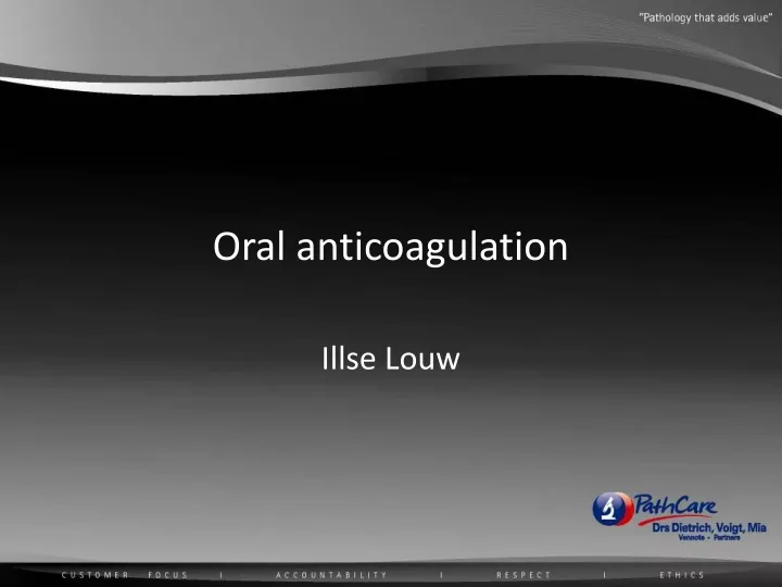 oral anticoagulation