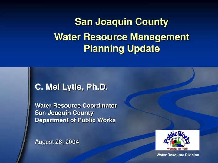 san joaquin county water resource management
