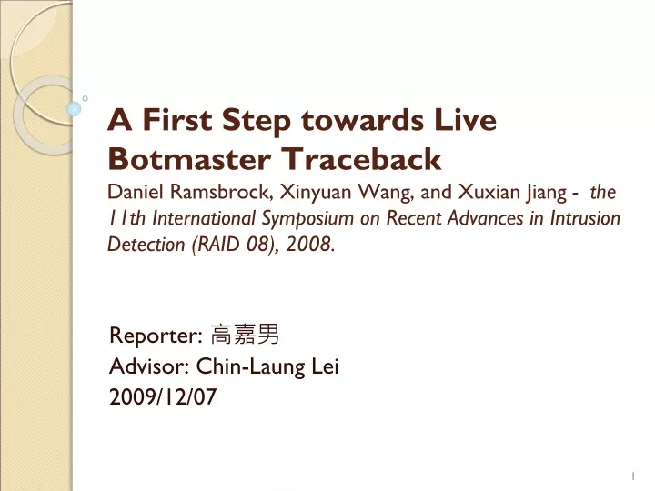 reporter advisor chin laung lei 2009 12 07