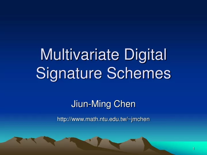 multivariate digital signature schemes