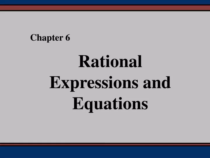 rational expressions and equations