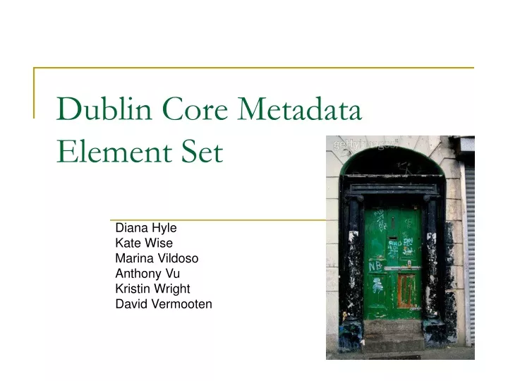 dublin core metadata element set