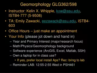 Geomorphology GLG362/598