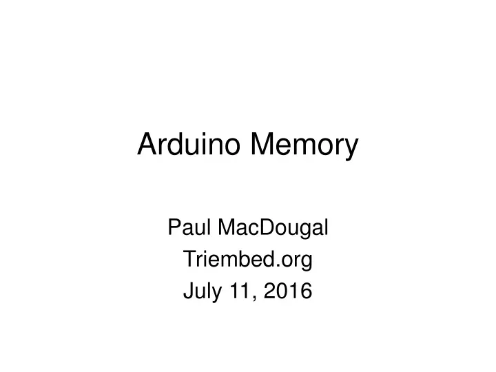 arduino memory