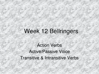 Week 12 Bellringers