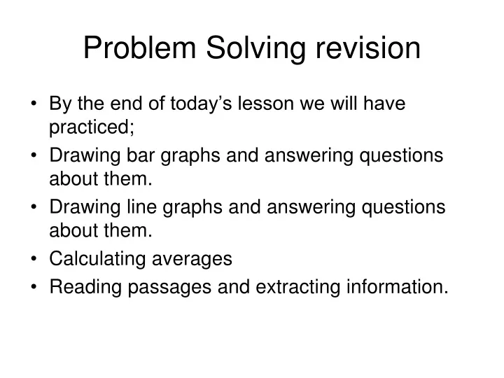 problem solving revision