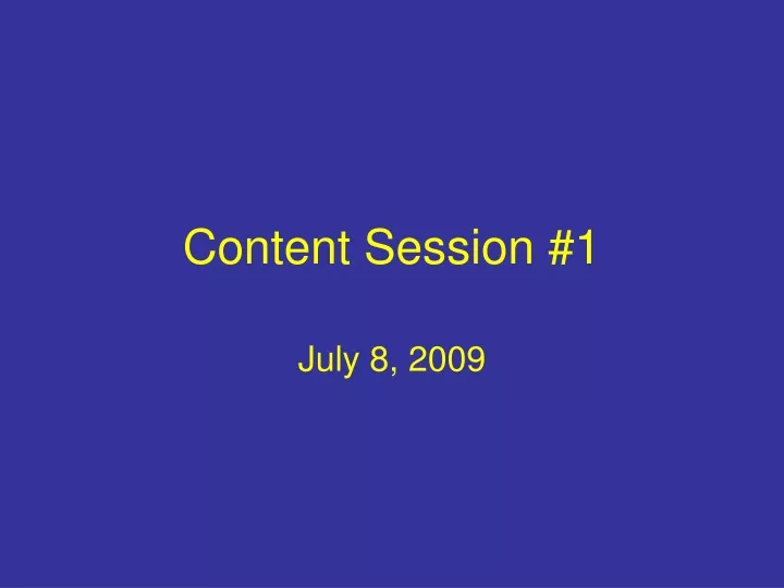 content session 1