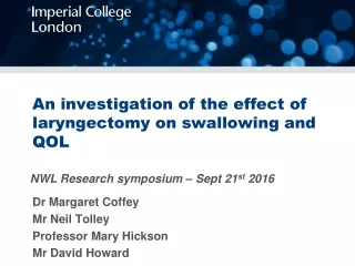 An investigation of the effect of laryngectomy on swallowing and QOL