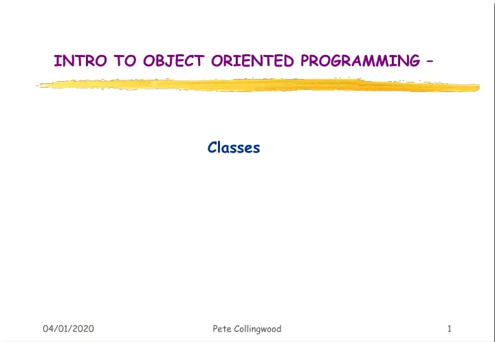 intro to object oriented programming